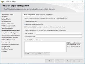 Database Engine Configuration