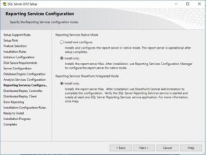 Reporting service configuration