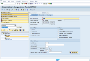 Create screen in SAP ABAP