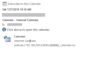 Receive and subscribe calendar invitation in outlook