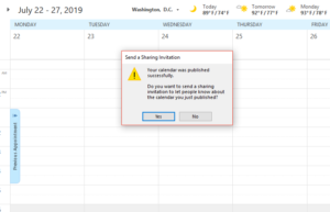 Send calendar sharing invitation from outlook